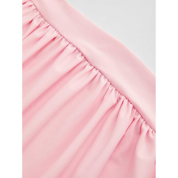 Women Maxi Dress Slim Fit Cowl Neck Backless Ruched Evening Gown - Picture 3 of 7